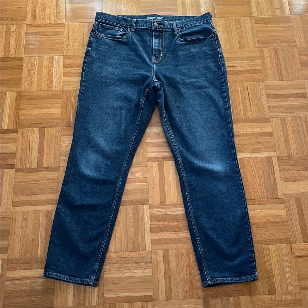 OLD NAVY Athletic Taper Built-In Flex Jeans Dark Wash 36 x 32